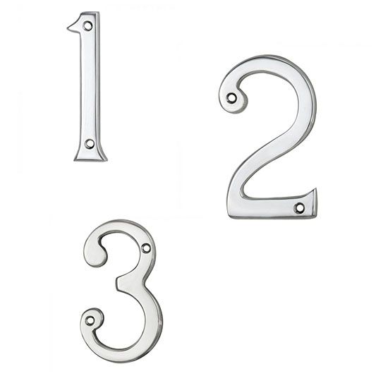 Carlisle Polished Chrome Numeral - 76mm