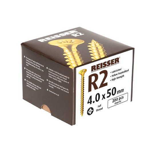 Reisser Tropicalized Yellow Passivated Countersunk Pozidriv Woodscrew