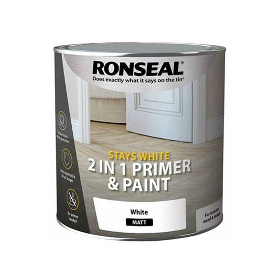 Ronseal 37514 750ml Matt White 2 In 1 Paint