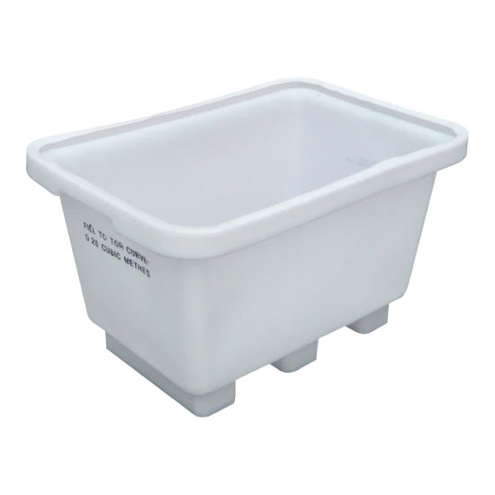 Rota-Tub 250 Litre White Eco Mortar Tub For Forklift Use - 1065 x 760 x 560mm