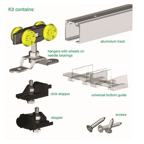 Rothley HS60/240SET Herkules 60kg 2400mm Track Set with Wall Bracket