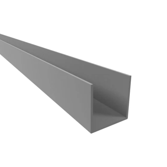Rothley RK05065A20 Silver Anodised Aluminium U-Profile - 2000 x 10 x 8mm