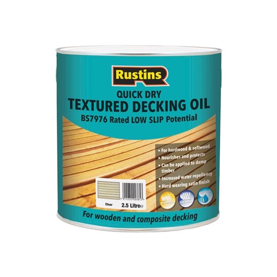 Rustins Textured Decking Oil Clear 2.5Ltr