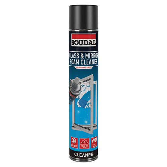 Soudal 750ml Glass & Mirror Foam Cleaner
