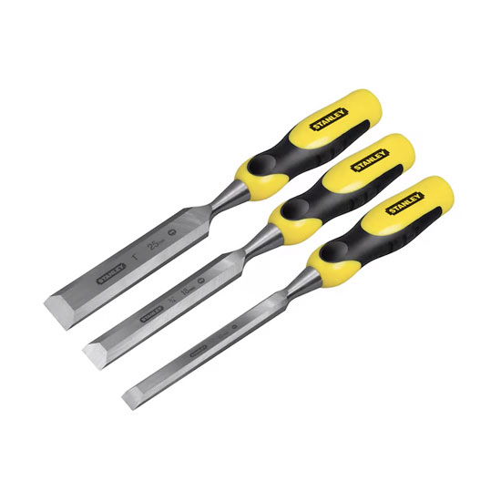Stanley 2-16-883 Dynagrip 3 Piece Wood Chisel Set 12,18 & 25mm