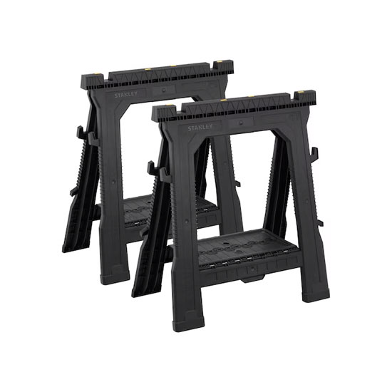Stanley Folding Saw Horse Twin Pack With Shelf                                            