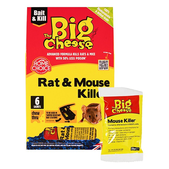 The Big Cheese STV244 Mouse Killer 25g Sachet For Bait Station - Pack of 6