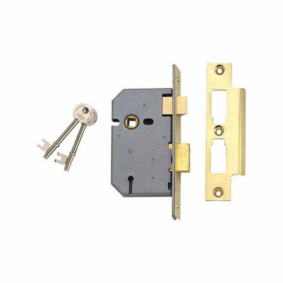 Union 3 Lever 2 1/2" Mortice Sash Lock 2277 Keyed Alike Satin Chrome