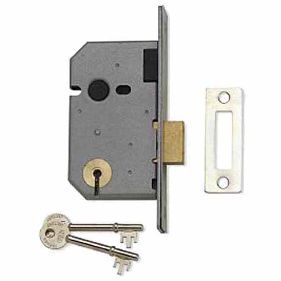 Union 2137 Satin Chrome 3 Lever 3" Master Suite Mortice Dead Lock 