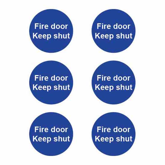 PVC 0151 Keep Fire Door Shut Sign Pack of 6 - 300 x 200mm