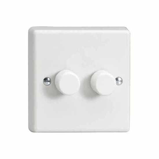 Varilight JQP252W 2 Gang 2 x 250w Pro Dimmer Switch