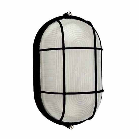 Knightsbridge TPOV60B Black 60w Wired Bulkhead