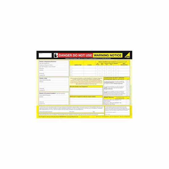 Gas Safety Record Pads