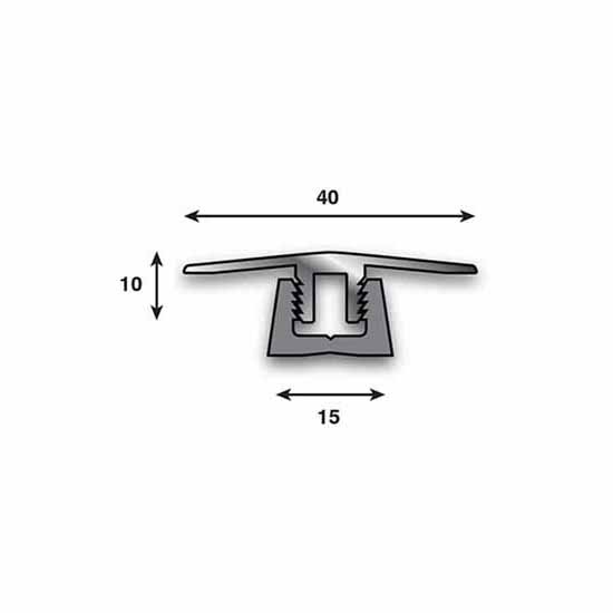 Parallel LT12 8 - 12mm Adjustable Height 990mm Twin Alloy Profile with Plastic Base