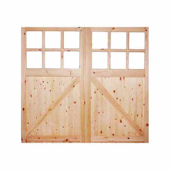 LPD Redwood Paint Grade 301 Obscure Glazed Side Hung Timber Garage Door - Pair