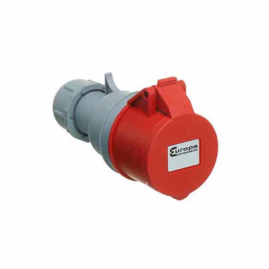 Europa IP44 415 Volt 3 Pin + Earth Red Industrial Socket