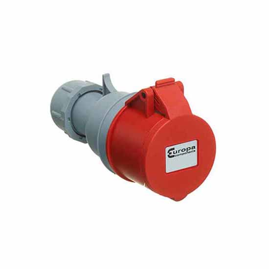 Europa IP44 415 Volt 3 Pin + Neutral + Earth Red Industrial Socket