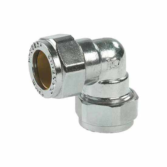 Chrome Compression Elbow Coupler
