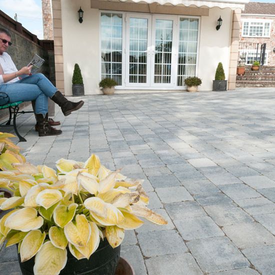 Tobermore Tegula Block Paving - 140 x 140 x 50mm Lifestyle Slate