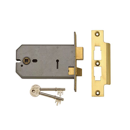 Union 2077 Satin Chrome 3 Lever Horizontal Mortice Sash Lock