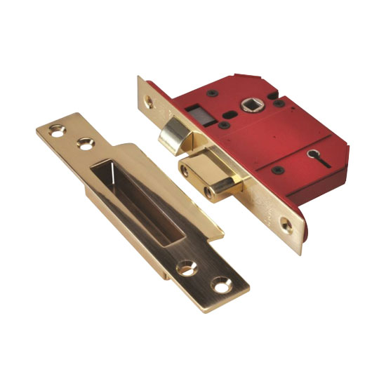 Union J2200S-PL BS 5 Lever StrongBOLT Sashlock Polished Brass