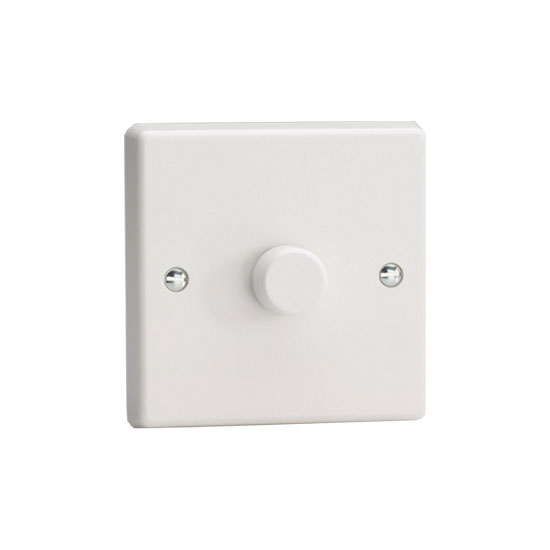 Varilight White V-COM 1 Gang 2 Way Push On & Off LED Dimmer 1 x 40-400W