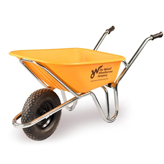 Walsall Phoenix Extra Heavy Duty HDPE Yellow Wheelbarrow