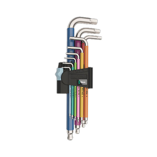 Wera 73593  9 Piece Rainbow Ball End Hexagon Key Set