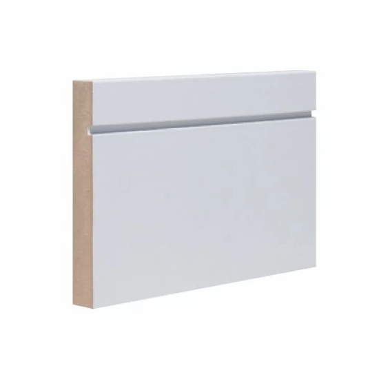 White Primed Square & Grooved MDF Moulding - 5400 x 18mm