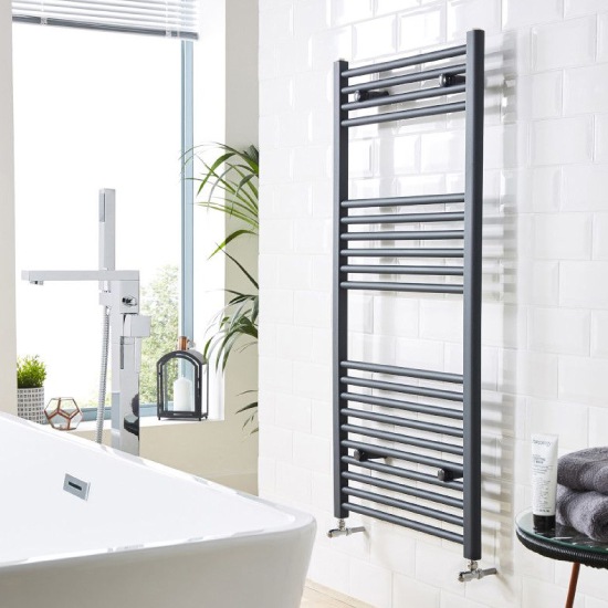 Wyndam Anthracite 22mm Straight Towel Warmer - 1