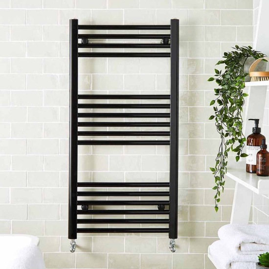 Wyndam Black 22mm Straight Towel Warmer - 1