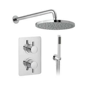 Infinita MDL-MAR-017 Marlow 2 Outlet Thermostatic Concealed Shower with Square Back Plate
