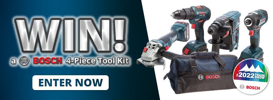  Win a Bosch 18V Professional 4-Piece Tool Kit