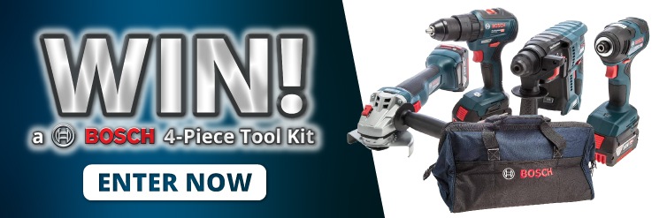  Win a Bosch 18V Professional 4-Piece Tool Kit