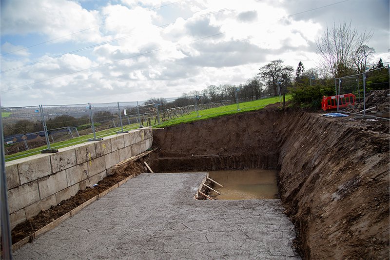 Swimming pool being built Swimming pool being built